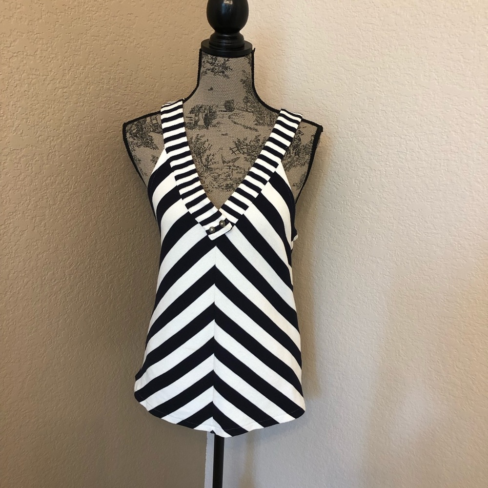 Anthropologie Blue and White Top